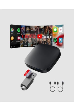 Sayarmarkt Android Auto Kablosuz Adaptör Bluetooth 5.0 5.8GHz WiFi Siyah
