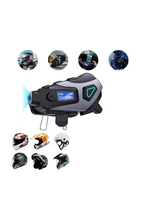 Kask İçi Bluetooth Kulaklık Kamera Destekli IPX8 Su Geçirmez LED Ekranlı Yeni Nesil Tasarım