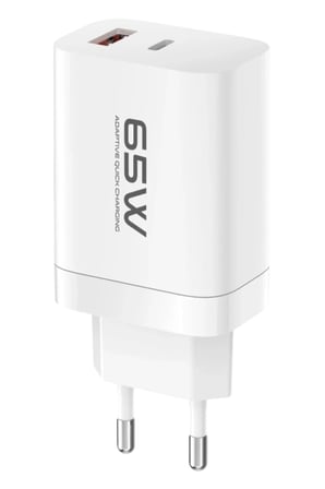 Konfulon C99Q 65W PD Destekli Type-C ve USB Çift Çıkışlı Hızlı Şarj Adaptörü - Beyaz