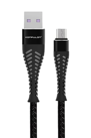 Konfulon S61 Micro USB Kablo 1.2M 2.1A - Siyah