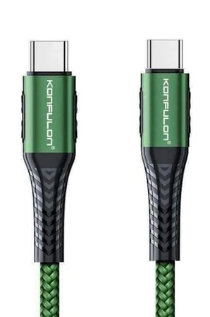 Konfulon DC43 Type-C to Type-C 1M Örgü 60W Hızlı Şarj Kablo - Yeşil