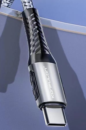 Konfulon DC43 Type-C to Type-C 1M Örgü 60W Hızlı Şarj Kablo - Yeşil