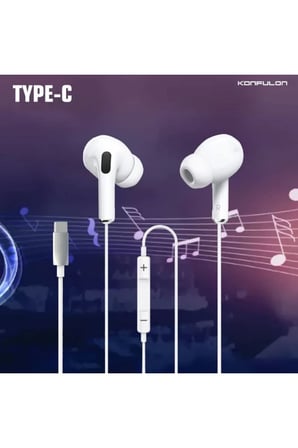 Konfulon INA16 Type-C Kablolu Kulak İçi Kulaklık - Beyaz