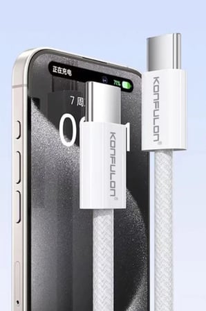 Konfulon DC130 2M 60W Type-C to Type-C Örgülü Hızlı Şarj Kablosu - Beyaz