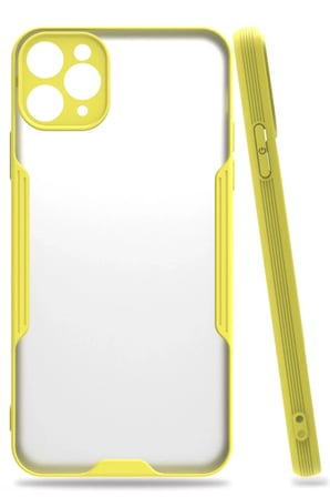 Newface Apple iPhone 11 Pro Max Kılıf Platin Silikon - Sarı