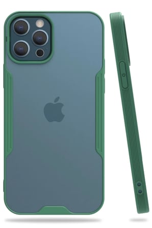 Newface Apple iPhone 12 Pro Max Kılıf Platin Silikon - Yeşil