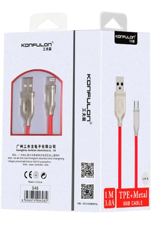 Konfulon S48 Lightning Kablo iphone Uyumlu 1M 3A - Sarı