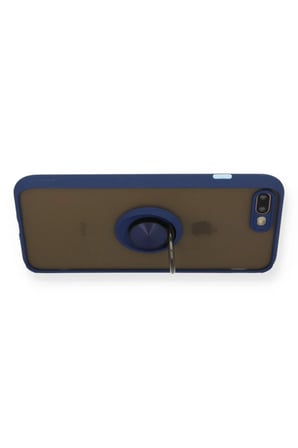 Newface Apple Uyumlu iPhone 7 Plus Kılıf Montreal Yüzüklü Silikon Kapak - Lacivert