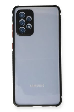 Newface Samsung Galaxy A72 Kılıf Miami Şeffaf Silikon - Siyah