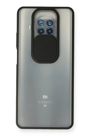 Newface Xiaomi Mi 10T Lite Kılıf Palm Buzlu Kamera Sürgülü Silikon - Siyah