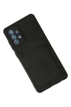 Newface Samsung Galaxy A72 Kılıf Kelvin Kartvizitli Silikon - Siyah
