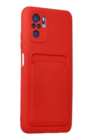 Newface Xiaomi Redmi Note 10S Kılıf Kelvin Kartvizitli Silikon - Kırmızı