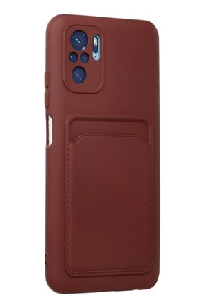 Newface Xiaomi Redmi Note 10S Kılıf Kelvin Kartvizitli Silikon - Bordo