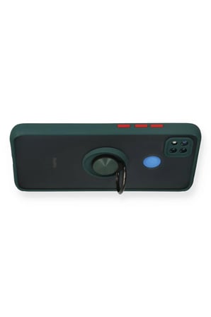 Newface Xiaomi Redmi 9C Kılıf Montreal Yüzüklü Silikon Kapak - Yeşil
