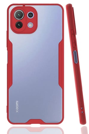 Newface Xiaomi Mİ 11 Lite Kılıf Platin Silikon - Kırmızı