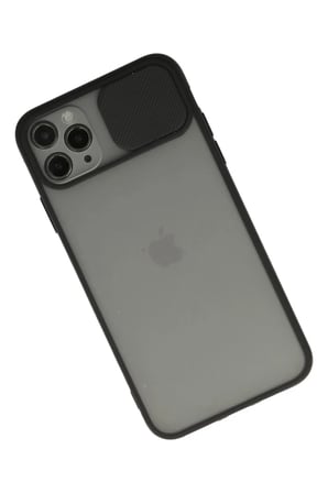 Newface Apple iPhone 11 Pro Max Kılıf Palm Buzlu Kamera Sürgülü Silikon - Siyah