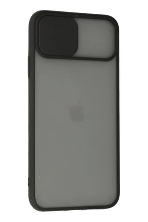 Newface Apple iPhone 11 Pro Max Kılıf Palm Buzlu Kamera Sürgülü Silikon - Siyah