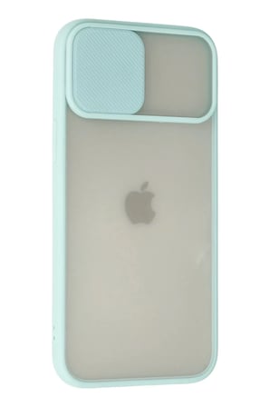 Newface Apple iPhone 12 Pro Max Kılıf Palm Buzlu Kamera Sürgülü Silikon - Turkuaz
