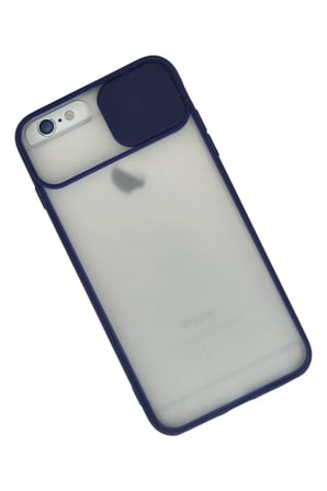 Newface Apple iPhone 6 Plus Kılıf Palm Buzlu Kamera Sürgülü Silikon - Lacivert