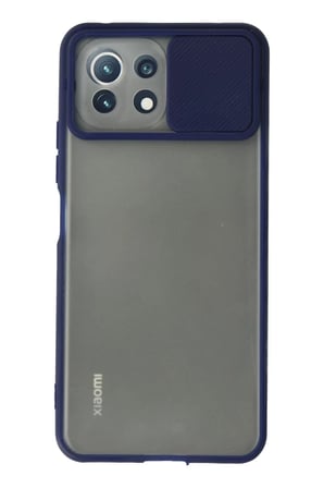 Newface Xiaomi Mİ 11 Lite Kılıf Palm Buzlu Kamera Sürgülü Silikon - Lacivert