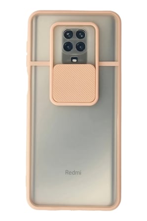 Newface Xiaomi Redmi Note 9 Pro Kılıf Palm Buzlu Kamera Sürgülü Silikon - Pembe