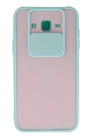 Newface Samsung Galaxy J7 Kılıf Palm Buzlu Kamera Sürgülü Silikon - Turkuaz