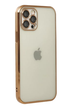 Newface Apple iPhone 12 Pro Kılıf Razer Lensli Silikon - Gold