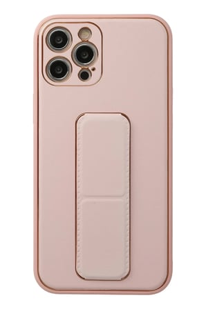Newface Apple iPhone 12 Pro Kılıf Coco Deri Standlı Kapak - Pembe