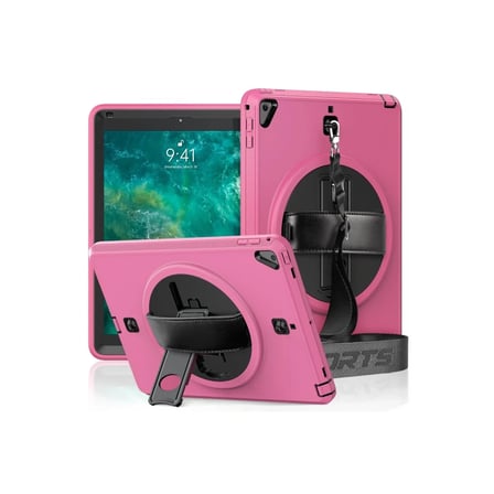 Newface Apple iPad 5 Air 9.7 Kılıf Strap-C Otterbox Tablet Kapak - Pembe