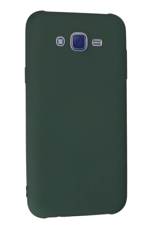 Newface Samsung Galaxy J7 Kılıf Nano içi Kadife Silikon - Koyu Yeşil