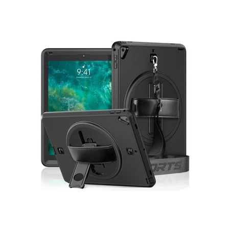 Newface Apple iPad 5 Air 9.7 Kılıf Strap-C Otterbox Tablet Kapak - Siyah