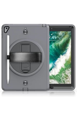 Newface Apple iPad 5 Air 9.7 Kılıf Strap-C Otterbox Tablet Kapak - Gri