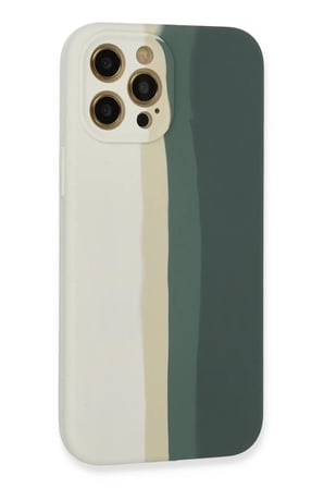 Newface Apple iPhone 12 Pro Kılıf Ebruli Lansman Silikon - Beyaz-Gri