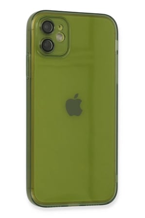 Newface Apple iPhone 12 Kılıf Fly Lens Silikon - Yeşil