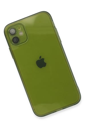 Newface Apple iPhone 12 Kılıf Fly Lens Silikon - Yeşil