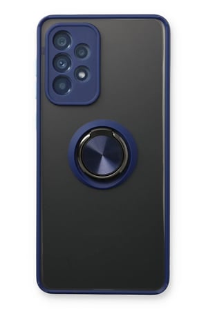 Newface Samsung Galaxy A53 5G Kılıf Montreal Yüzüklü Silikon Kapak - Lacivert