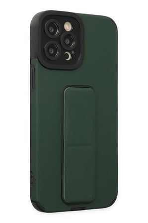 Newface Apple iPhone 12 Pro Max Kılıf Mega Standlı Silikon - Yeşil