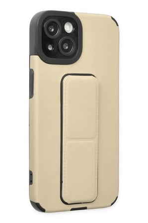 Newface Apple iPhone 14 Plus Kılıf Mega Standlı Silikon - Gold