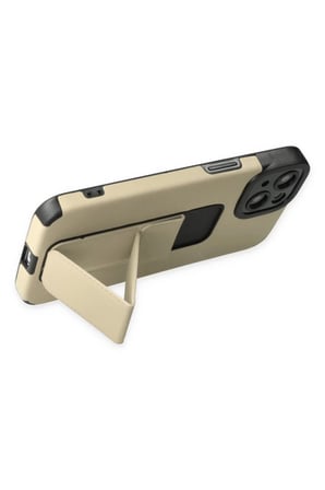 Newface Apple iPhone 14 Plus Kılıf Mega Standlı Silikon - Gold