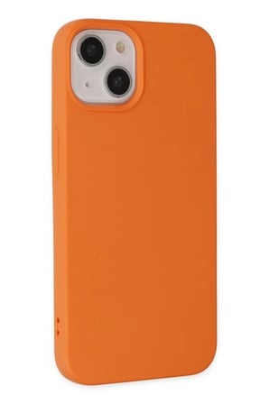 Newface Apple iPhone 14 Kılıf Nano içi Kadife Silikon - Turuncu
