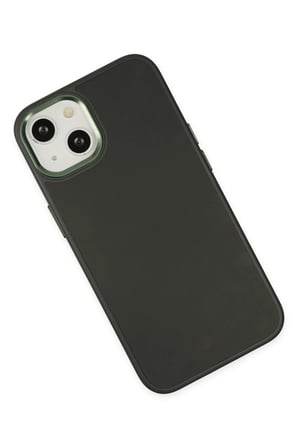 Newface Apple iPhone 14 Plus Kılıf Asya Deri Silikon - Koyu Yeşil