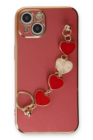 Newface Apple iPhone 14 Kılıf Esila Silikon - Kırmızı