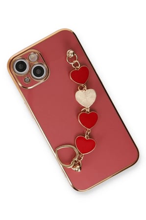 Newface Apple iPhone 14 Kılıf Esila Silikon - Kırmızı