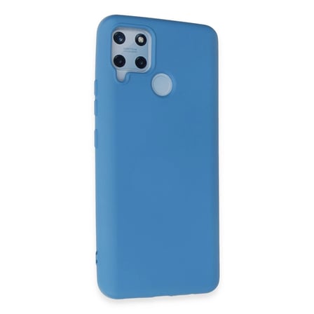Newface Realme C15 Kılıf Nano içi Kadife Silikon - Mavi