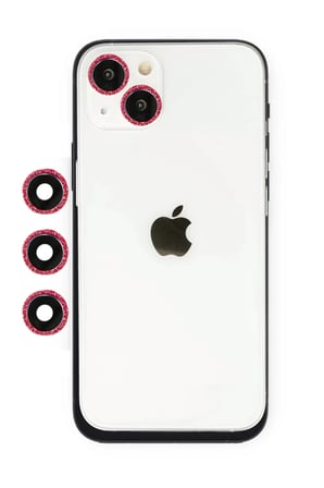 Newface Apple iPhone 14 Shine Kamera Lens - Kırmızı