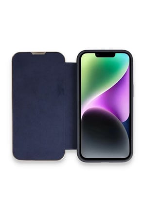 Newface Apple iPhone 14 Pro Max Kılıf Dolpin Kapaklı - Lacivert