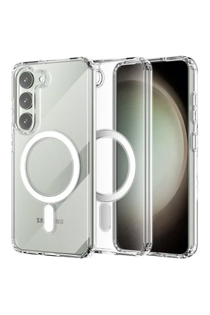 Newface Samsung Galaxy S23 Kılıf Magneticsafe Şeffaf Silikon - Şeffaf