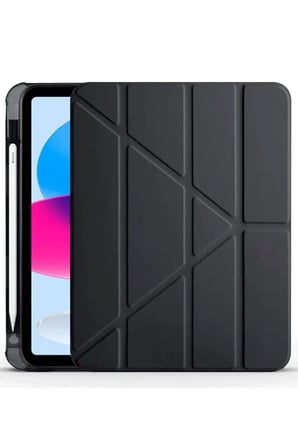 Newface Apple iPad 2025 10.9 10.Nesil (A16) Kılıf Kalemlikli Mars Tablet Kılıfı - Siyah