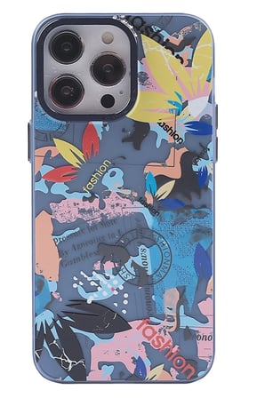 Newface Apple iPhone 14 Pro Max Kılıf Prada Desenli Kapak - Prada Pembe - 1