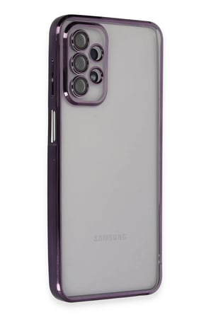 Newface Samsung Galaxy A23 4G Kılıf Razer Lensli Silikon - Mor